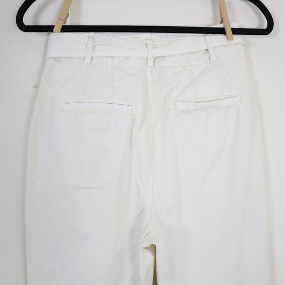 Free People Size 2 High-Waisted ‘90s Peg Pants Ivory Tie Waist Tapered Leg - Picture 10 of 12